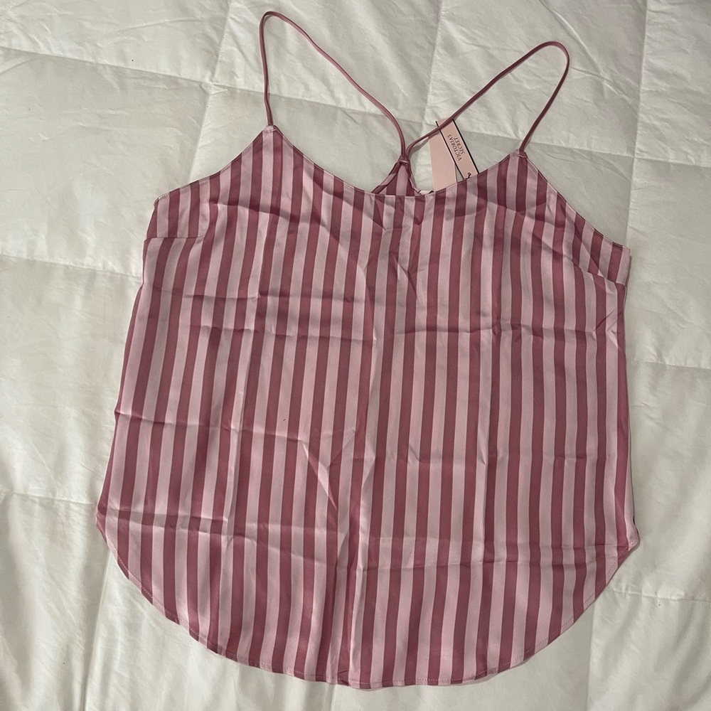 Victoria Secrets T-back Cami Pink Strips Size S